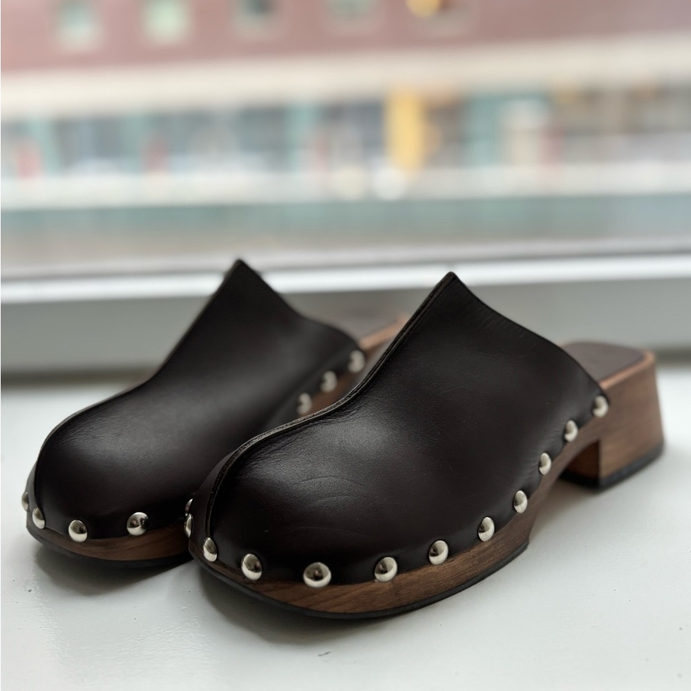 Mango Studded Leather Clog